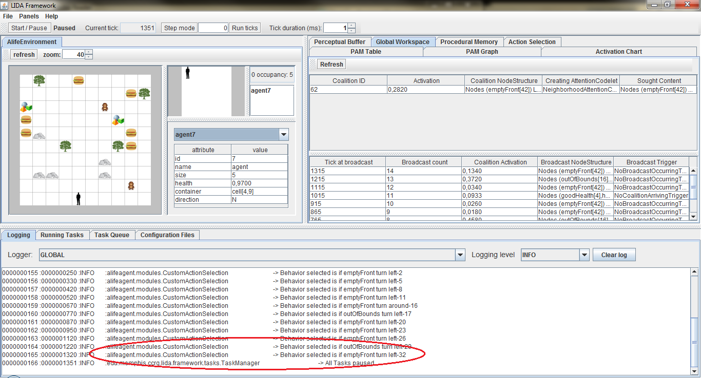 LIDA Custom Action Selection